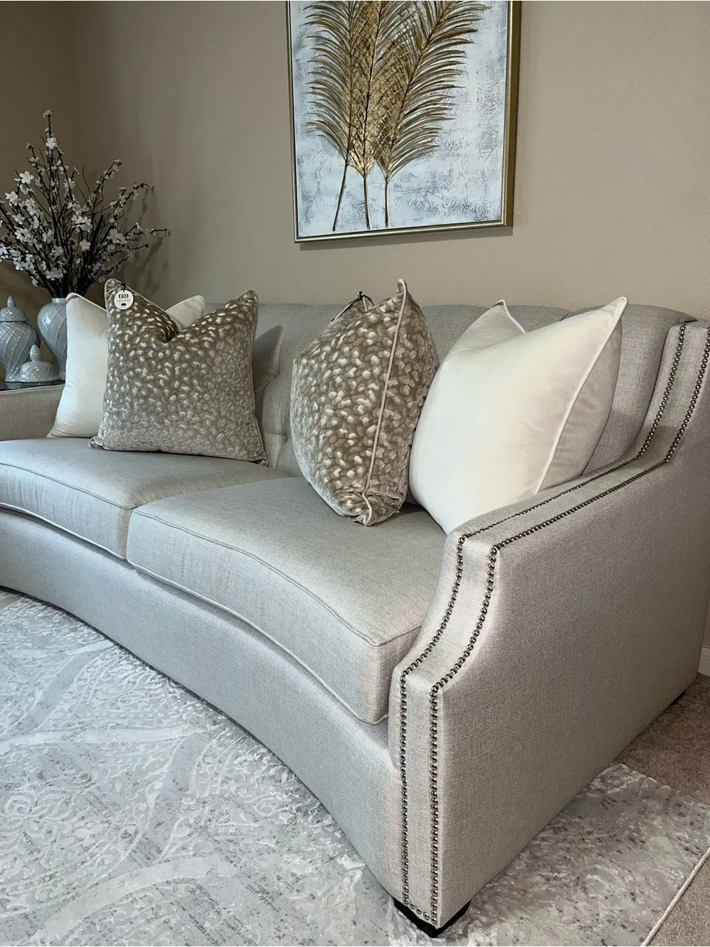 1-NWT CALLISTO HOME GOLD GRAY LEOPARD DESIGN LUXURY DECORATIVE PILLOW(T02753F11)